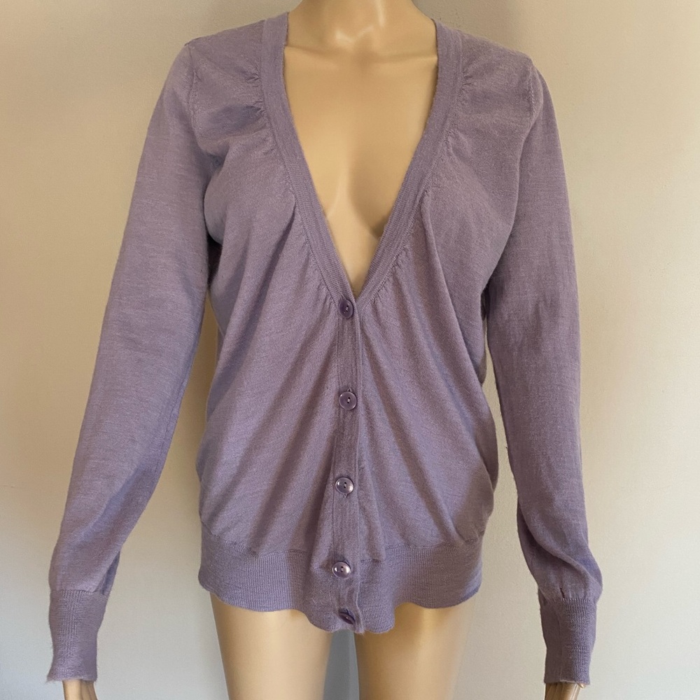 Ann Taylor LOFT lilac cardigan, size L